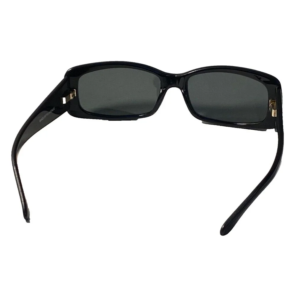 SAKS 5TH AVENUE Women's Black Eyeglass FRAMES ONLY Gold Crystals Bejeweled Sun